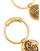 palm floral coin charm earrings