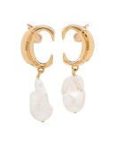 monogram pearl earrings
