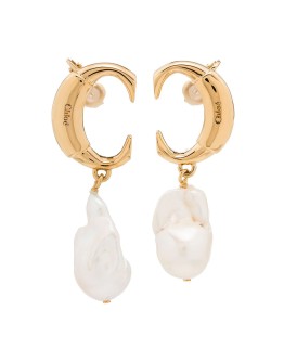 monogram pearl earrings