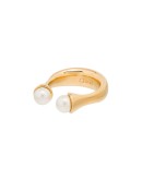 gold-plated Darcey twin pearl ring