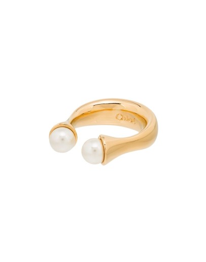 gold-plated Darcey twin pearl ring
