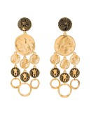 Emoji disk drop earrings