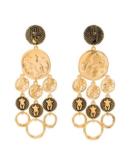 Emoji disk drop earrings