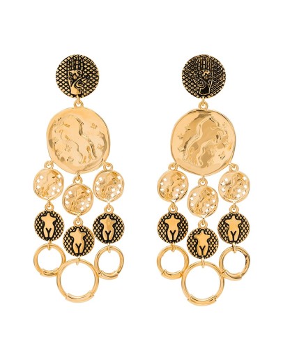 Emoji disk drop earrings