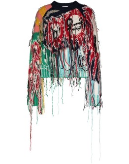 cropped fringed jumper