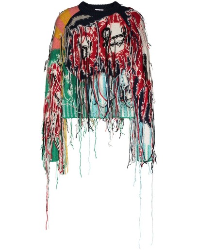 cropped fringed jumper