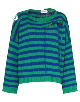 asymmetric striped jumper