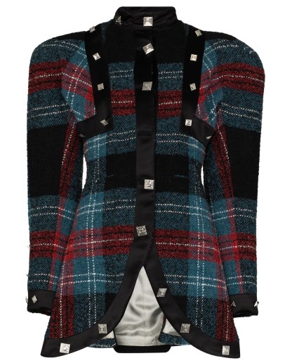 tartan check pattern jacket