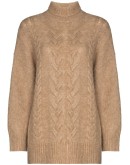 roll-neck cable-knit jumper