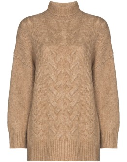 roll-neck cable-knit jumper