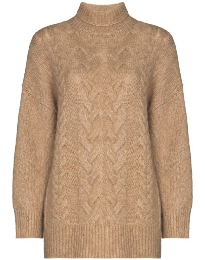 roll-neck cable-knit jumper