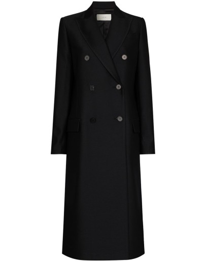 double-breasted long-line coat