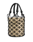 mesh straw bucket bag