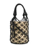 mesh straw bucket bag