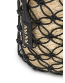 mesh straw bucket bag