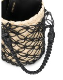 mesh straw bucket bag