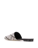 flat rhinestone mules