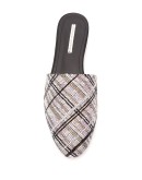 flat rhinestone mules