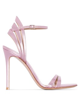 115mm metallic leather sandals