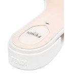 logo-embossed leather slides