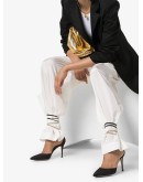 85mm chain-trim satin pumps