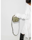 C Ring crocodile-effect shoulder bag