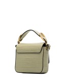 C Ring crocodile-effect shoulder bag