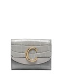 C croc-effect leather wallet