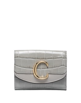 C croc-effect leather wallet