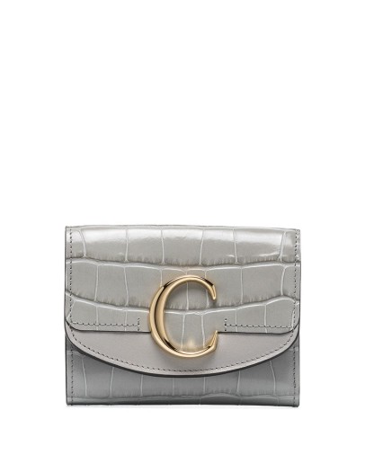 C croc-effect leather wallet