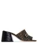 65mm buckled logo-print mules