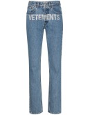 logo-embellished straight-leg jeans