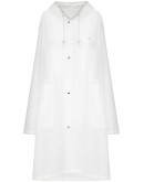 hooded logo-print raincoat