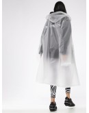 hooded logo-print raincoat