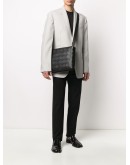 intrecciato woven messenger bag