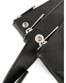 intrecciato woven messenger bag