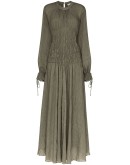 smocked maxi dress