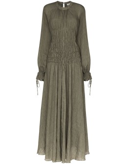 smocked maxi dress