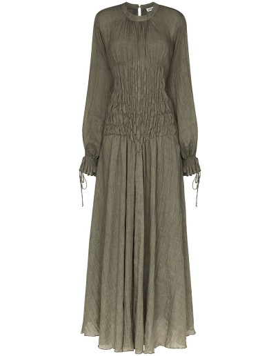 smocked maxi dress