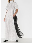 polka dot high neck maxi dress