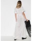 polka dot high neck maxi dress