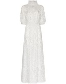 polka dot high neck maxi dress