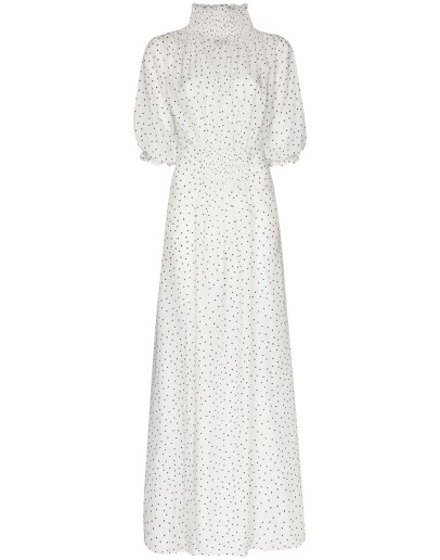 polka dot high neck maxi dress