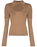 panelled cutout knitted top