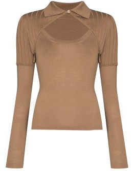panelled cutout knitted top