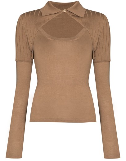 panelled cutout knitted top