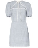 cutout polka-dot mini dress