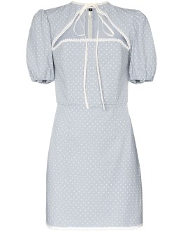 cutout polka-dot mini dress