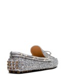 metallic driving loafers