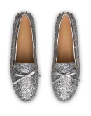metallic driving loafers
